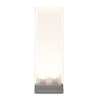 Pablo Designs - CORT 24 - Two Light Table Lamp - Cortina - Clear Shade / White Diffuser / Silver Base