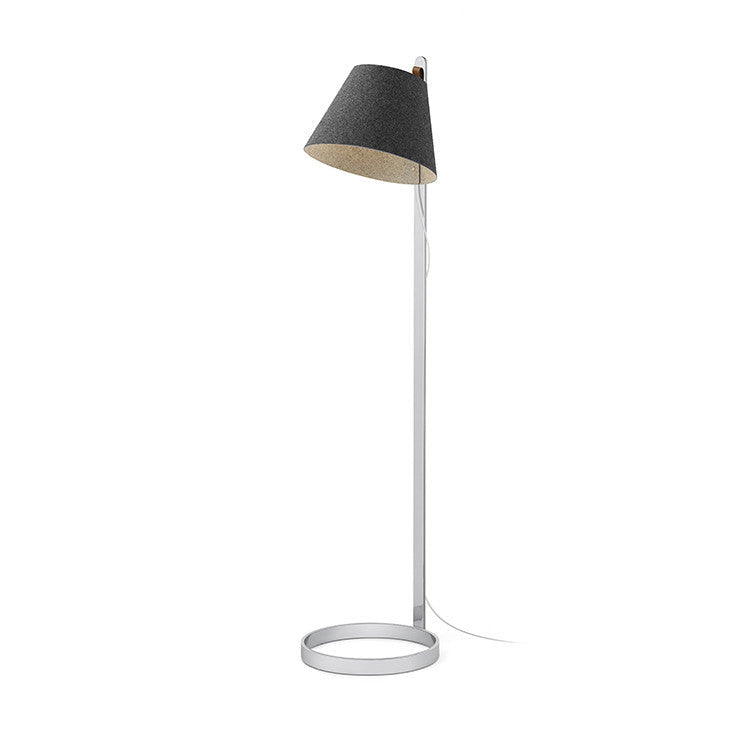 Pablo Designs - LANA FLR CHR/GRY CRM - LED Floor Lamp - Lana - Charcoal/Grey- Chrome Stem