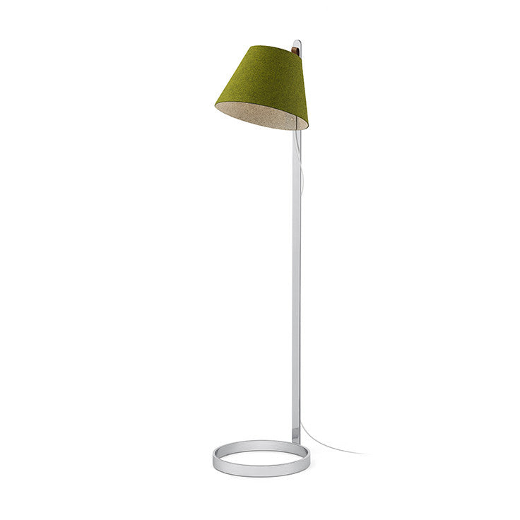 Pablo Designs - LANA FLR MOSS/GRY CRM - LED Floor Lamp - Lana - Moss/Grey- Chrome Stem