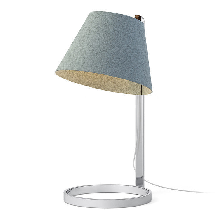 Pablo Designs - LANA LRG TBL ARCT/GRY CRM - LED Table Lamp - Lana - Arctic Blue/Grey- Chrome