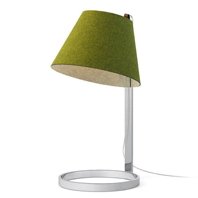 Pablo Designs - LANA LRG TBL MOSS/GRY CRM - LED Table Lamp - Lana - Moss/Grey- Chrome Stem