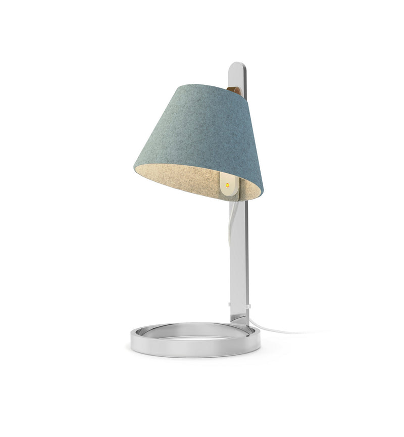 Pablo Designs - LANA MINI TBL ARCT/GRY CRM - LED Table Lamp - Lana - Arctic Blue/Grey- Chrome