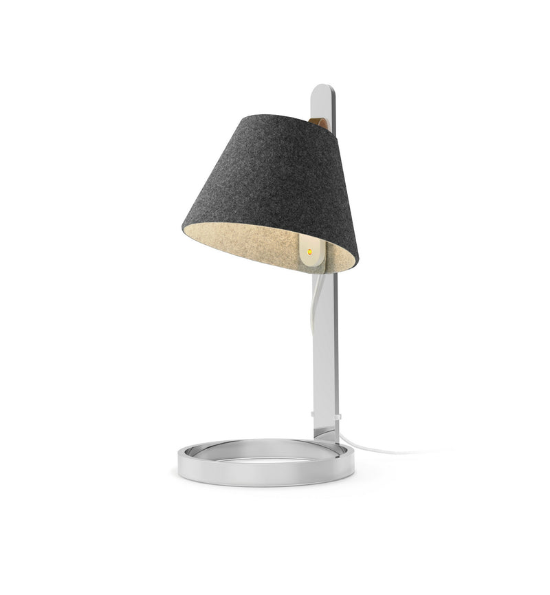 Pablo Designs - LANA MINI TBL CHR/GRY CRM - LED Table Lamp - Lana - Charcoal/Grey- Chrome