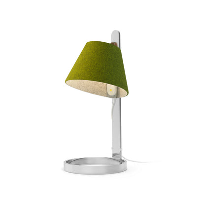 Pablo Designs - LANA MINI TBL MOSS/GRY CRM - LED Table Lamp - Lana - Moss/Grey- Chrome Stem