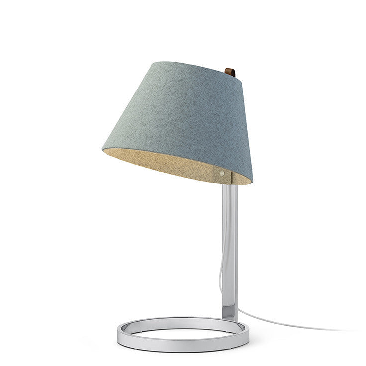 Pablo Designs - LANA SML TBL ARCT/GRY CRM - LED Table Lamp - Lana - Arctic Blue/Grey- Chrome