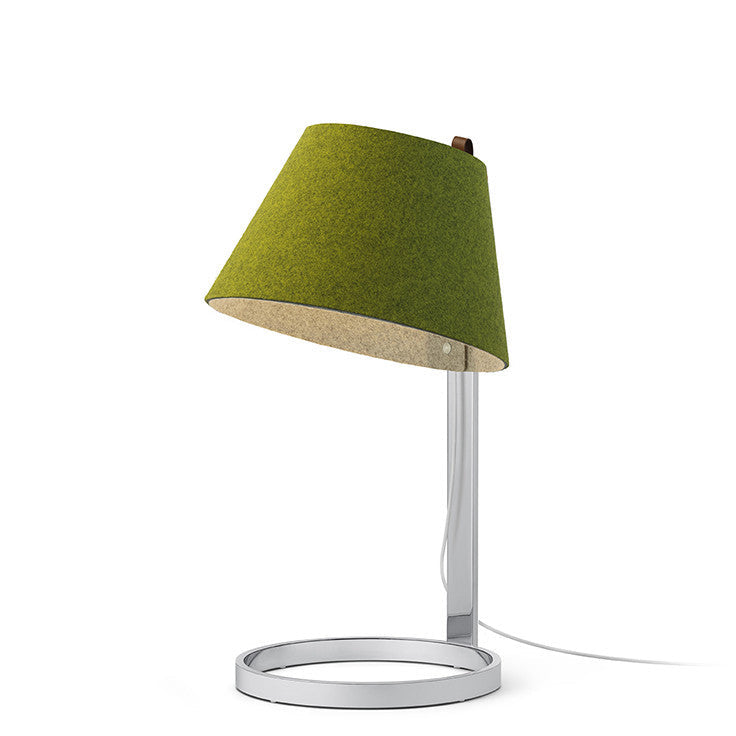 Pablo Designs - LANA SML TBL MOSS/GRY CRM - LED Table Lamp - Lana - Moss/Grey- Chrome Stem