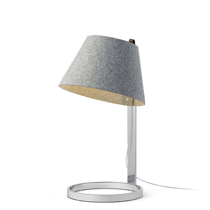 Pablo Designs - LANA SML TBL STN/GRY CRM - LED Table Lamp - Lana - Stone/Grey- Chrome