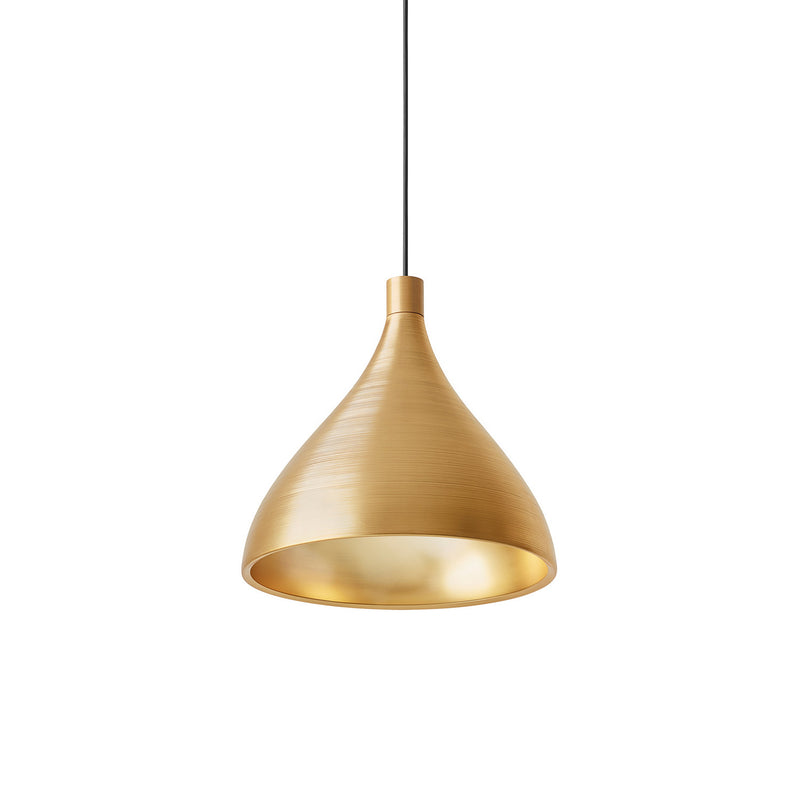 Pablo Designs - SWEL SNG XL MED BRA/BRA - LED Pendant - Brass Exterior/ Brass Interior
