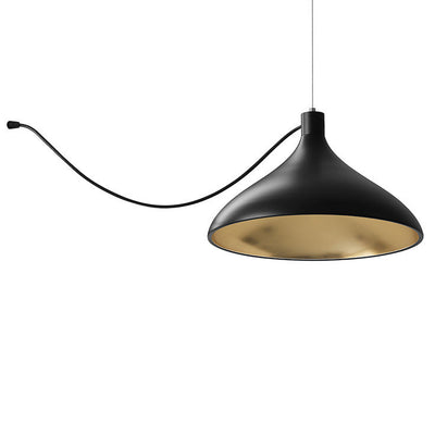 Pablo Designs - SWEL STR SNG WID BLK/BRA - LED Pendant - Swell - Black Exterior/ Brass Interior