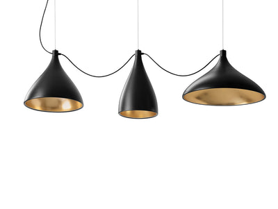 Pablo Designs - SWEL STR XL MIX BLK/BRA - LED Chandelier - Swell - Black Exterior/ Brass Interior