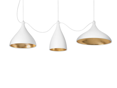 Pablo Designs - SWEL STR XL MIX WHT/BRA - LED Chandelier - Swell - White Exterior/ Brass Interior
