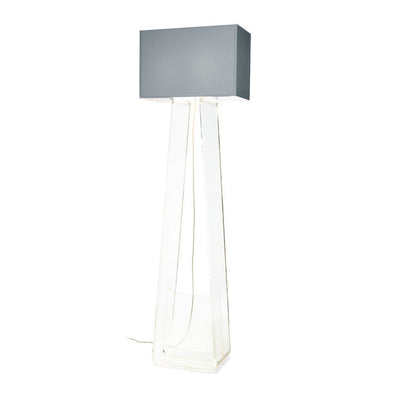Pablo Designs - TT 60 GRY/CLR - Two Light Floor Lamp - Tube Top - Silver shade / Clear body