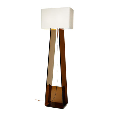 Pablo Designs - TT 60 WHT/CHR - Two Light Floor Lamp - Tube Top - White shade / Charcoal body