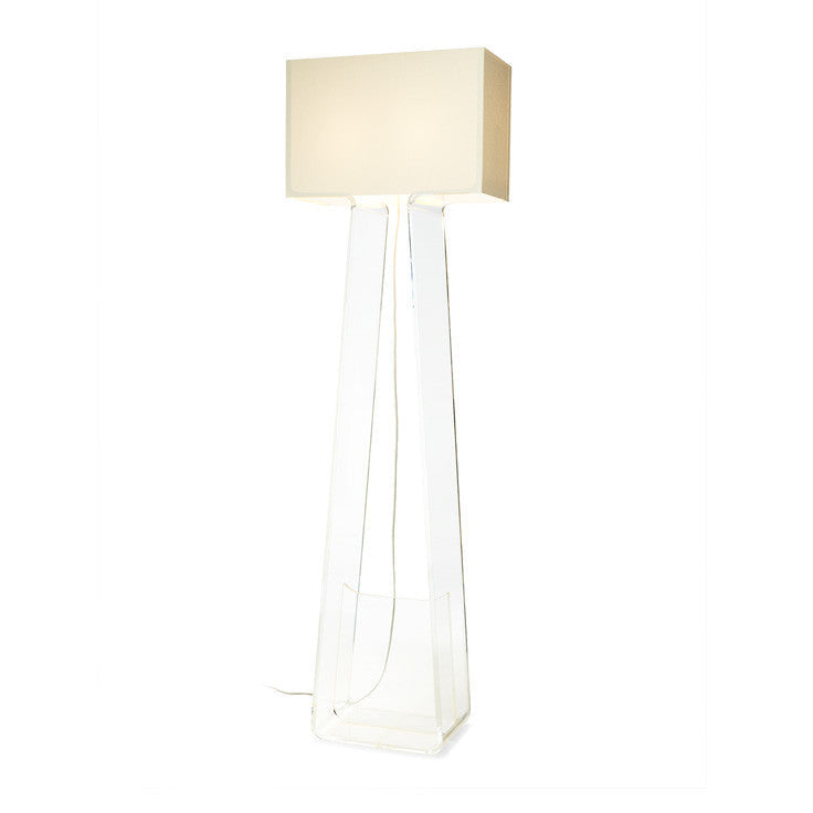 Pablo Designs - TT 60 WHT/CLR - Two Light Floor Lamp - Tube Top - White shade / Clear body