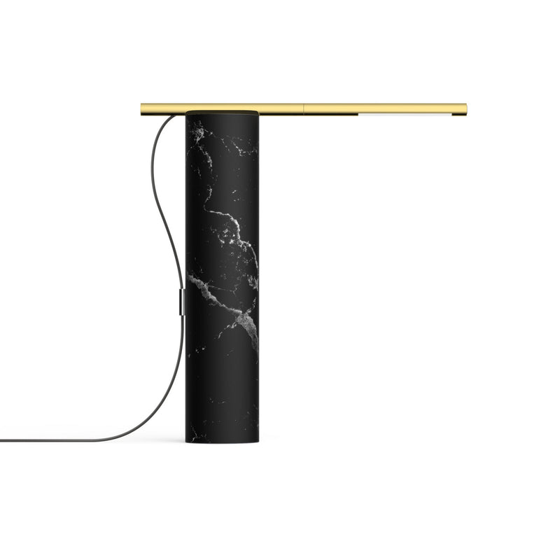 Pablo Designs - TO TBL BLK/BRA - LED Table Lamp - T.O - Black Marble/Brass