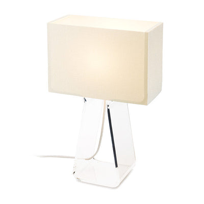 Pablo Designs - TT 14 WHT/CLR - One Light Table Lamp - Tube Top - White shade / Clear body