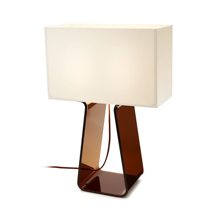 Pablo Designs - TT 21 WHT/CHR - Two Light Table Lamp - Tube Top - White shade / Charcoal body