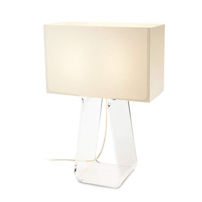 Pablo Designs - TT 21 WHT/CLR - Two Light Table Lamp - Tube Top - White shade / Clear body