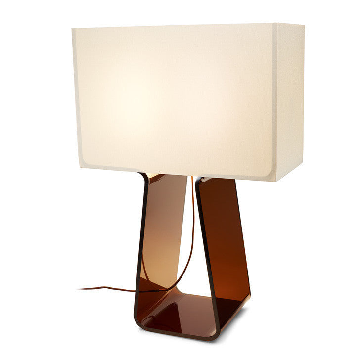 Pablo Designs - TT 27 WHT/CHR - Two Light Table Lamp - Tube Top - White shade / Charcoal body