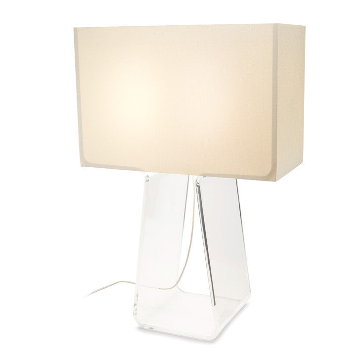 Pablo Designs - TT 27 WHT/CLR - Two Light Table Lamp - Tube Top - White shade / Clear body