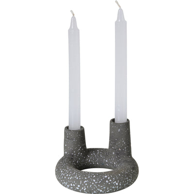 Renwil - CAN179 - Candle Holder - Smithson - Black With White Speckles