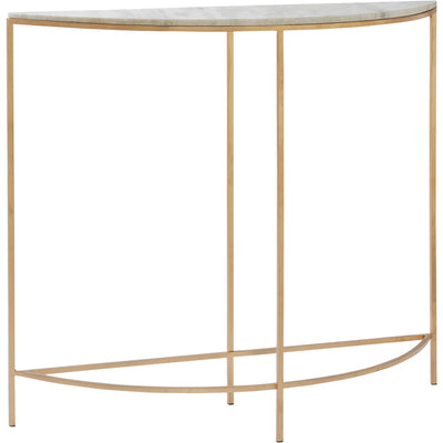 Renwil - TA435 - Half Circle Console - Reese - Antique Brass, White