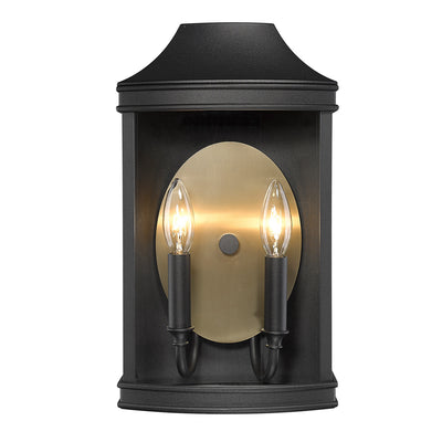 Golden - 4308-OWM NB-BCB - Two Light Outdoor Wall Sconce - Cohen - Natural Black