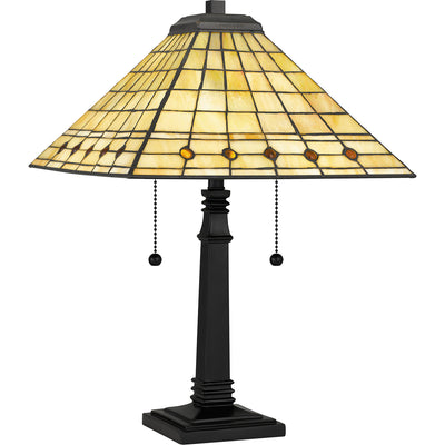 Quoizel - TF5627MBK - Two Light Table Lamp - Tiffany - Matte Black