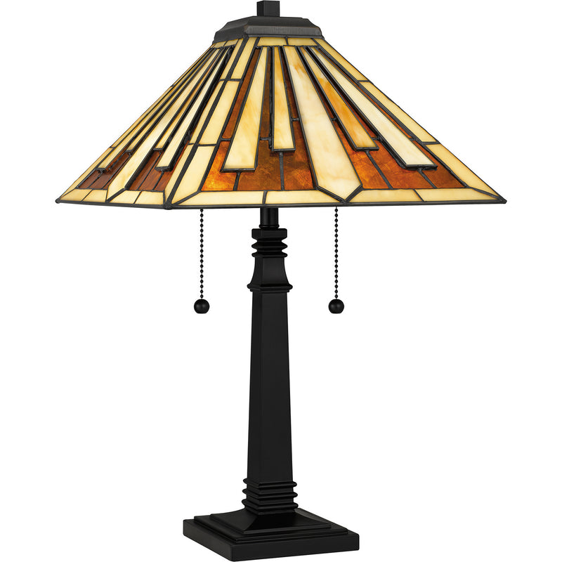 Quoizel - TF5621MBK - Two Light Table Lamp - Tiffany - Matte Black