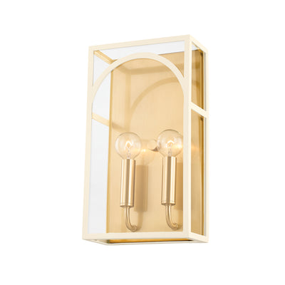 Mitzi - H642102-AGB/TCR - Two Light Wall Sconce - Addison - Aged Brass/Textured Cream Combo