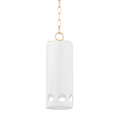 Mitzi - H705701-AGB/CGW - One Light Pendant - Jean - Aged Brass/Ceramic Gloss White