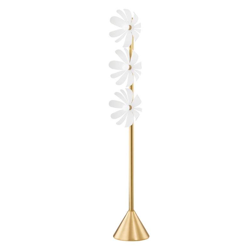 Mitzi - HL698403-AGB/TWH - Three Light Floor Lamp - Twiggy - Aged Brass/Textured White Combo