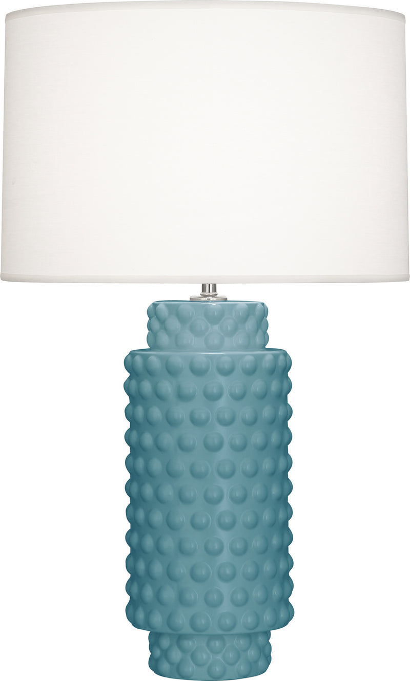 Robert Abbey - MOB08 - One Light Table Lamp - Dolly - Matte Steel Blue Glazed Textured