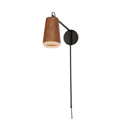 Maxim - 10096WWDTN - LED Wall Sconce - Scout - Weathered Wood / Tan Leather