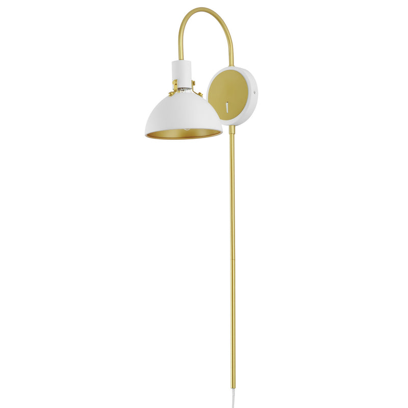 Maxim - 12041WTSBR - One Light Wall Sconce - Dawn - White/Satin Brass