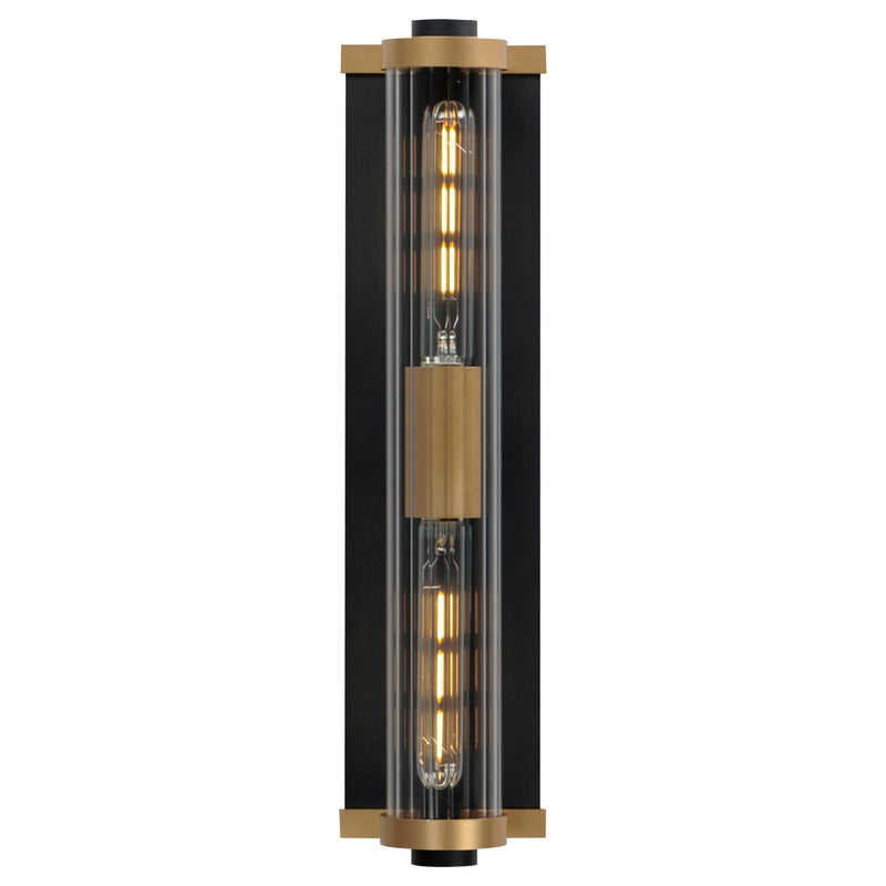 Maxim - 16122CRBKAB - Two Light Outdoor Wall Sconce - Opulent - Black / Antique Brass