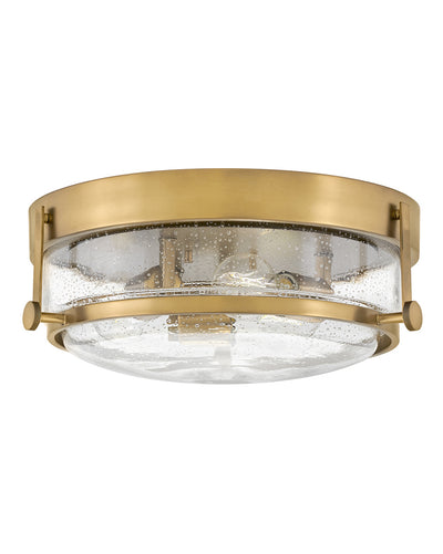 Hinkley - 3640HB-CS - LED Flush Mount - Harper - Heritage Brass with Clear Seedy glass