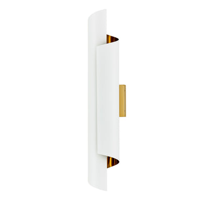 Kalco - 514721PBW - Two Light Wall Sconce - Piaga - Matte White and pollished brass