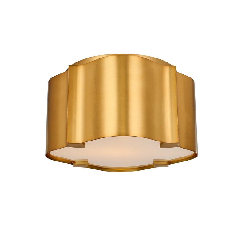 Kalco - 516341WB - One Light Flush Mount - Lotus - Winter Brass