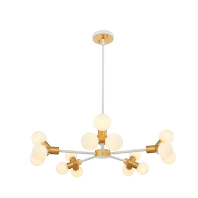 Kalco - 517472WNB - 15 Light Chandelier - Tres - White and New Brass