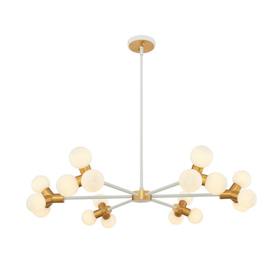 Kalco - 517473WNB - 18 Light Chandelier - Tres - White and New Brass
