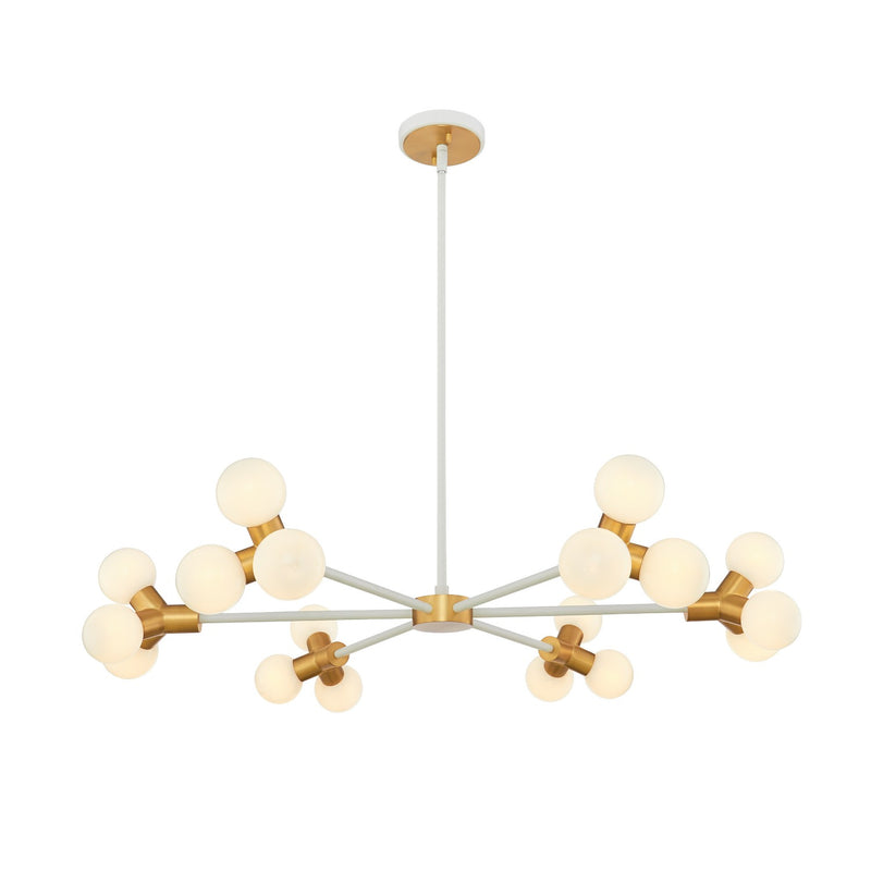 Kalco - 517473WNB - 18 Light Chandelier - Tres - White and New Brass