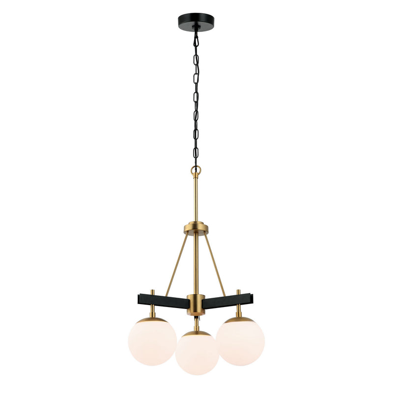 Varaluz - 352C03BLSB - Three Light Chandelier - Allie - Black/Satin Brass