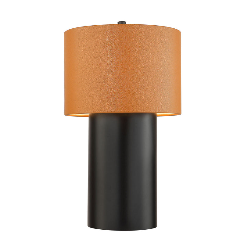 Varaluz - 368T01BLC - One Light Table Lamp - Secret Agent - Black/Camel Leather
