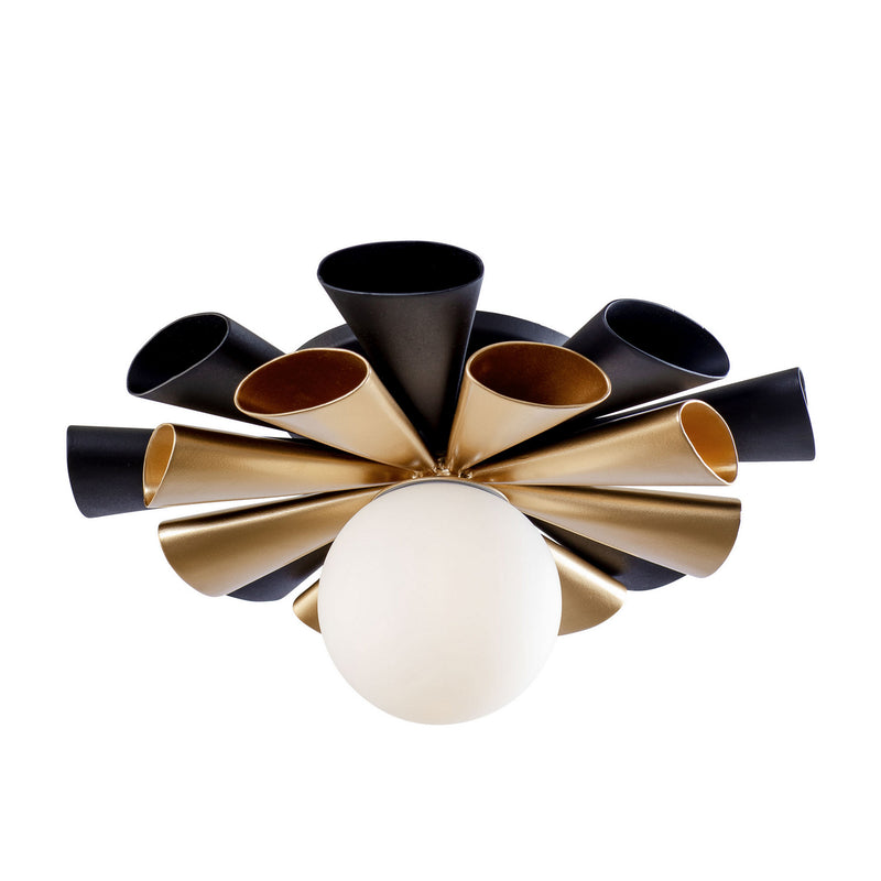 Varaluz - 372S01SMBFG - LED Convertible Flush Mount/Wall Sconce - Daphne - Matte Black/French Gold