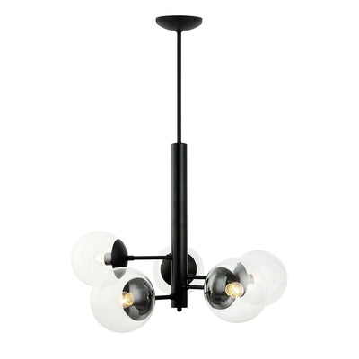 Varaluz - 373C05BL - Five Light Chandelier - Mid-Century - Black
