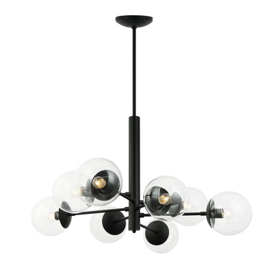 Varaluz - 373C08BL - Eight Light Chandelier - Mid-Century - Black