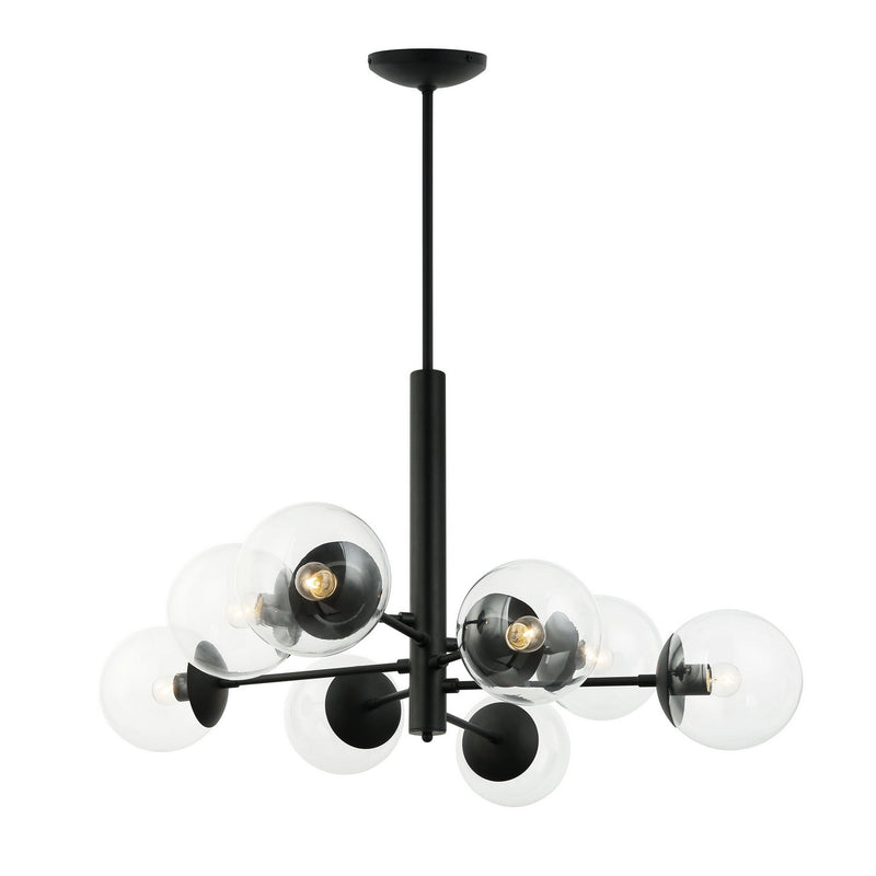 Varaluz - 373C08BL - Eight Light Chandelier - Mid-Century - Black