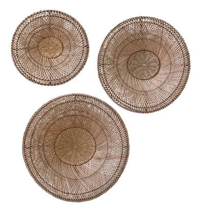 ELK Home - S0077-9124/S3 - Wall Basket - Set of 3 - Barcelona - Natural