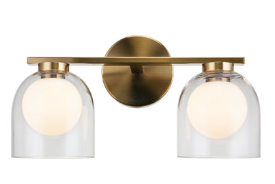 Matteo Lighting - W60702AGCL - Two Light Wall Sconce - Derbishone - Aged Gold Brass